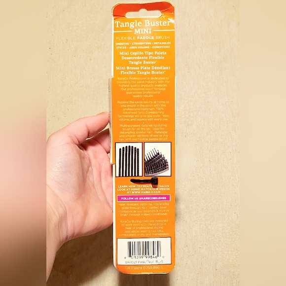 NWT KARECO TANGLE BUSTER MINI DETANGLING HAIR BRUSH! - Picture 6 of 9